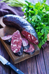 homemade blood sausage