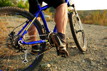 Naklejka premium Mountain Bike cyclist riding outdoor
