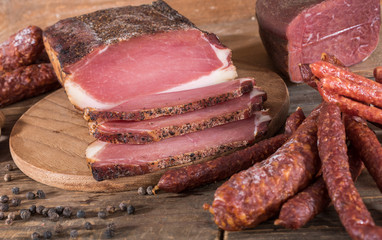 Smoked sausages and meats