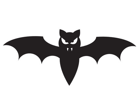 Scary Bat Icon with Vampire Teeth for Halloween