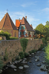 Fototapeta na wymiar Alsace Village de Kaysersberg chapelle de l'Oberhof