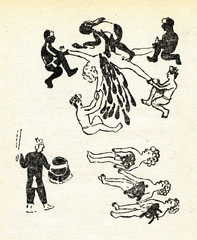 Human sacrifice by Aztec priests (Codex Ríos, 16th century)