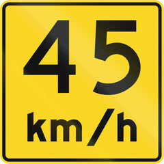 Obraz premium Speed Limit 45 Kmh In Canada