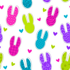 Funny childish texture with bunny heads