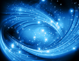 Obraz premium snowflakes and stars descending on background