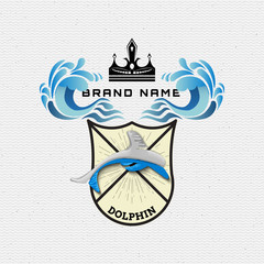 Dolphin badges logos and labels for any use