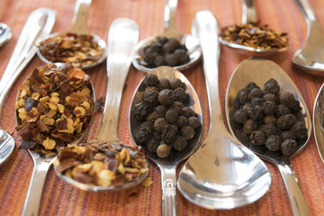 crushed red pepper and black pepper
