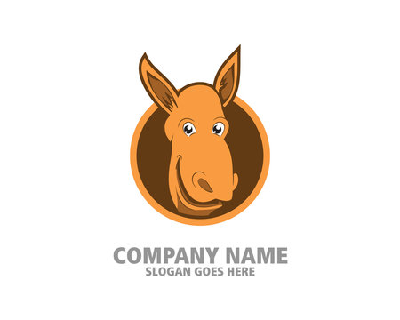Mule donkey head cartoon logo