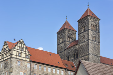 Fototapeta na wymiar Die Stiftskirche in Quedlinburg, Harz