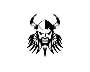 Viking warrior head logo template 1