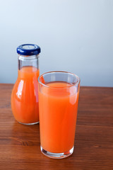 Fototapeta na wymiar juice in a glass jar and