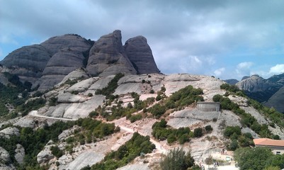 Fototapeta na wymiar Montserrat mountains in Catalonia, Spain