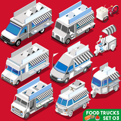Food Truck Set04 Vehicle Isometric