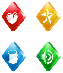 glass transparent color icon set