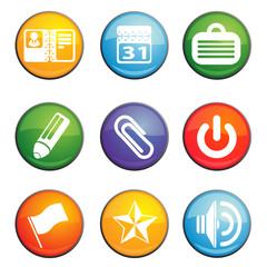 glass round office icon set