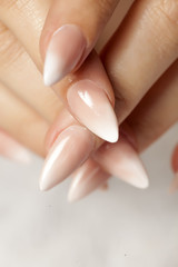 close up of ombre manicure