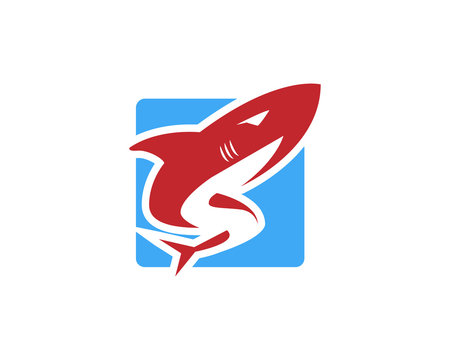 shark simple logo icon vector template