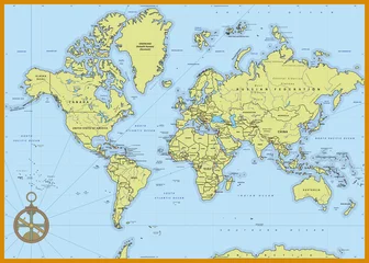 Detaillierte politische Weltkarte © juliartblog