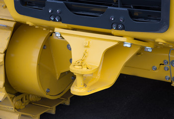 Naklejka premium Close up of new tractor hitch with tow bar