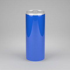 Small metal can with soda or energy drink