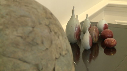 Close-up of pottery in art gallery