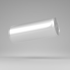 Small metal can with soda or energy drink