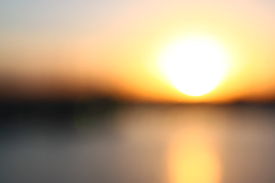 abstract blurred background with scenic bokeh view and blurred sunset . ready for typography
