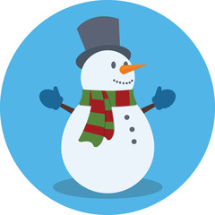 Snowman. Christmas concept. Flat design.