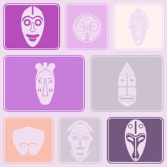 Seamless background with African ritual masks for your design
