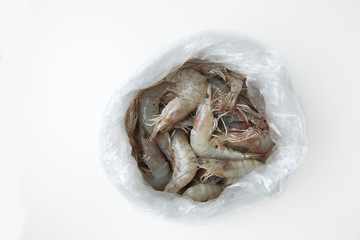 shrimp in plastic bag