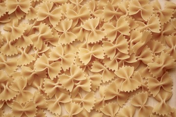 farfalle at the tissue linen background