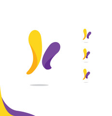 X or H abstract symbol. Editable design element icon