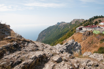 Landscape view at the top of Ai-Petri mountain in Crimea
