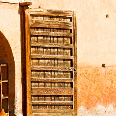 old door in morocco africa ancien and wall ornate brown