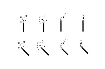Icon pack / set of magic wand. Selection tool.