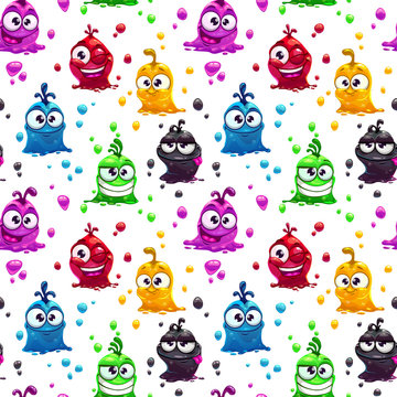 Seamless Pattern With Funny Jelly Characters