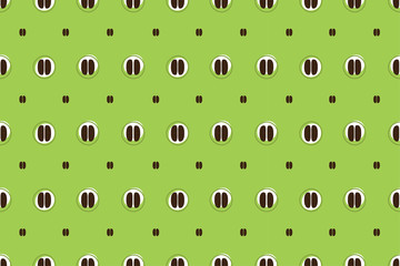 Modern coffee beans seamless pattern for tearoom or cafe.