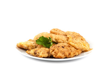 Steaks on a white background.