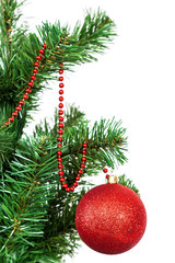 Obraz na płótnie Canvas Christmas tree decorated colored balls.