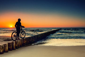 mountain bike in the sunset
