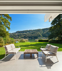 modern house, beautiful veranda