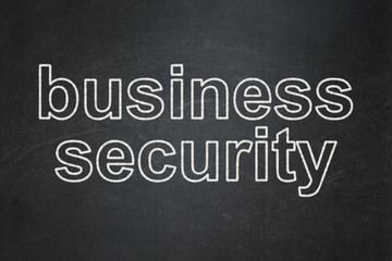 Protection concept: Business Security on chalkboard background