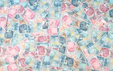 Turkish Lira banknotes ( TRY or TL ) 100 TL and 200 TL