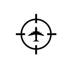 airplane on target icon vector