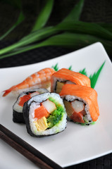 japanese food with chopstick on plate