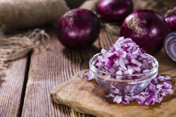 Bowl with (diced) Red Onions