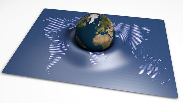 The globe image on an abstract card