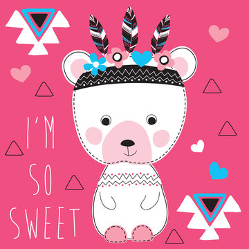 Indian Teddy Bear Vector Illustration