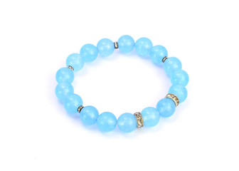 Necklace made of natural stone isolated on white background