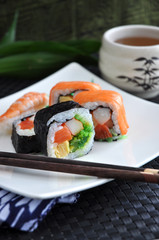 varieties sushi dish for lunch